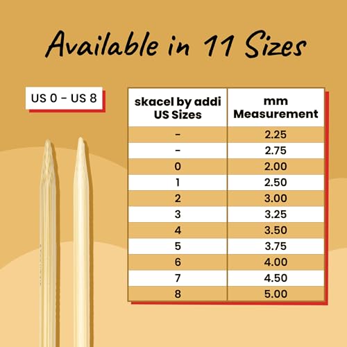 Image of skacel by addi Flexiflips Double Pointed Knitting Needles, 9.5 Inch (24 cm) Bamboo Tips with Flexible Nylon Cord, 2.5 mm (US Size 1)