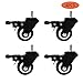 VWINDESK 2 inch M8(0.315'' Φ) 15mm Threaded Locking Caster Wheels, Set of 4, Swivel, Polyurethane PU Swivel Ball Casters with 360 Degree Top Plate 220lb Total Capacity, Brake, Used for Standing Desk