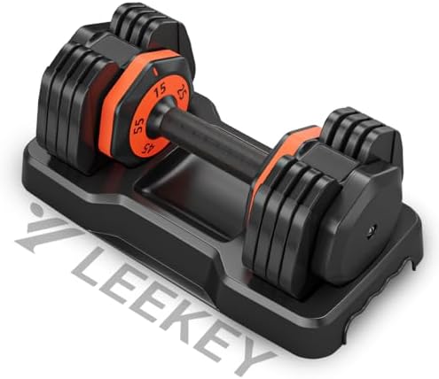 LEEKEY Adjustable Dumbbells Set, Dumbbells with Anti-Slip Handle for Exercise & Fitness Fast Adjust Weight, Innovative Workout Equipment