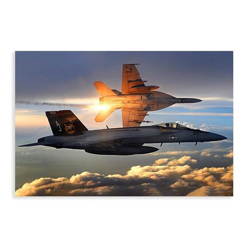 Fighter Aircraft FA-18EF Super Hornet Art Wall Decoration Poster Famiglia Bar Ristorante Garage Cafe Cartello artistico regalo senza cornice 30,5 x 45,7 cm