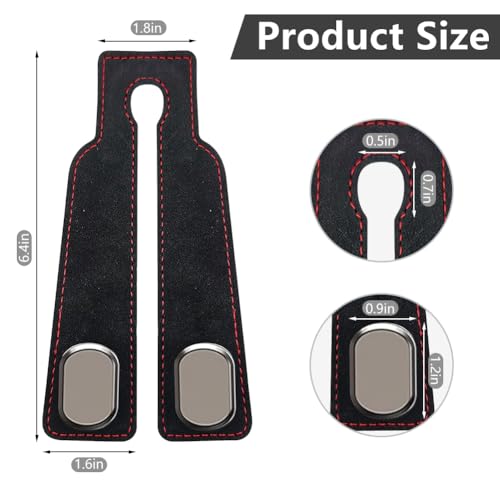 Image of Headrest Hooks for Car, Twinhook Car Seat Hooks for Headrest (Max) | Leather Car Purse Holder Hooks for Purses and Bags, Universal Car Headrest Hangers Seat Back Organizer for Travel