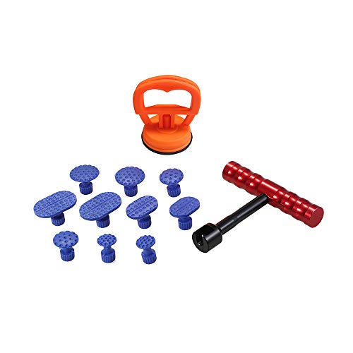 Zwbfu Kit de Ferramentas de Reparação de Dent Paintless 1 Pcs Red Dent Puller Removal Tool com 10Pcs