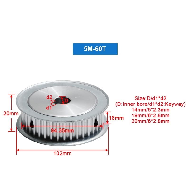 LUPULLEY XL 60T Timing Pulley 6/8/10/12/14/15/17/20mm Tooth Belt Pulley