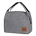 Aosbos Sac Isotherme Repas pour Homme Femme Enfant, 15L Sac Déjeuner Lunch Bag Portable Glacière Souple Isotherme pour Bureau Travail Pique-nique Livraion, Gris