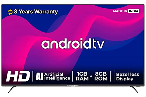 Power Guard 80 cm (32 inches) Frameless HD Ready Smart Android LED TV PG32S1 (Black)
