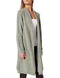 Passform: Normale ONLY Damen Lange Strickjacke mit Taschen  Stretch Casual Langarm Gerippt  Open Cardigan Noos ONLJADE, Farben:Grün, Größe:M