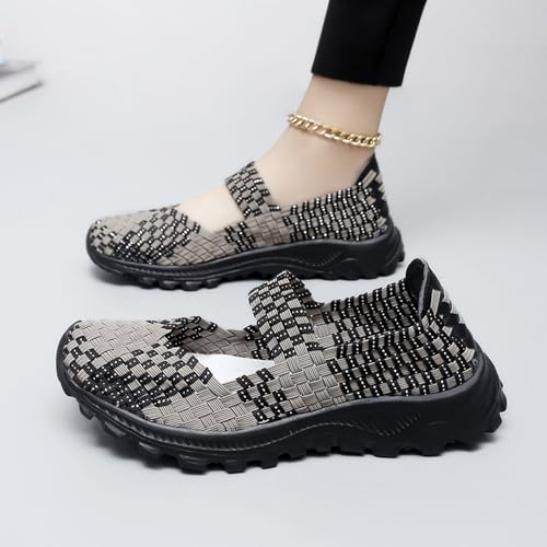 Women's Slip On Walking Shoes Mary Jane Flat Sneakers Lightweight Breathable Non Slip Running Shoes2