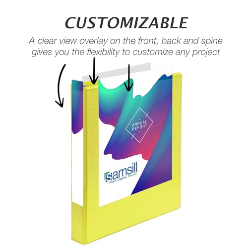 Image of Samsill Durable 1 inch 3 Ring Binder, D Ring Binder, 100% Recycled Chipboard, Island Assortment, 6 Pack