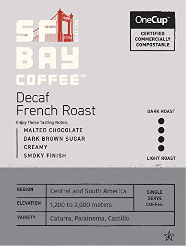 Image of San Francisco Bay Compostable Coffee Pods - DECAF French Roast (12 Ct) K-Cup Compatible including Keurig 2.0, Dark Roast, Swiss Water Processed