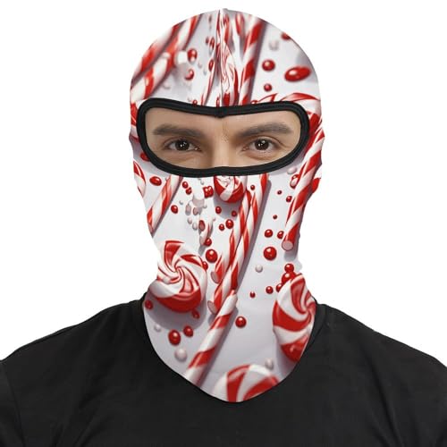 Máscara de esquí Candy Cane Balaclava facial completa para hombres, moda, transpirable, cubierta facial suave para verano, antiviento para bicicleta, conducción, escalada montañesa miniatura 2