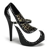  Bordello Plateau-Pumps Teeze-02 schwarz/weiß Gr. 37