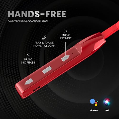 Image of AROMA NB119 Tune Upto 48 Hours Playtime*, Fast Charging, Dual Pairing, Bluetooth Neckband