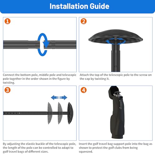 image for Scisum Golf Travel Bag Support Pole - Heavy-Duty Alloy Steel Golf Club