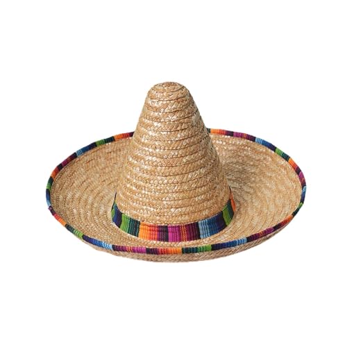 Sombrero de mujer sombrero mexicano sombrero sombrero adulto con ribete paja sombrero para fiestas mexicanas y gorro niño sombrero de pescador, Rosa., 48