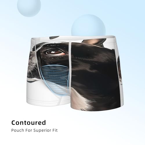 Boys' Cotton Boxer Brief Soft Underwear-Black And White Boston Terrier4