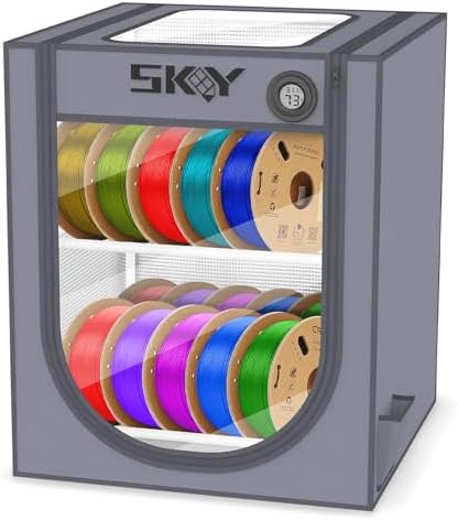 Filament Storage Box, Moisture-Proof and Dust-Proof, 2-Tier Storage Shelves for 3D Printing Business, Studio, Office Workshop 20 Rolls-Grey