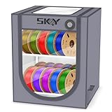 3D Printer Filament Storage Box with Thermo-Hygrometer - 2 Tiers Metal Filament Storage Rack with Cloth Cover,- 3D Filament Holder for Home, Office Workshop, Studio 20 Rolls - Grey