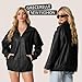 GRECERELLE Lederjacke Damen Kunstlederjacke Reverskragen Lange Ärmel Übergangsjacke Reißverschluss Bikerjacke Damen Lässig Motorrad Jacke Frauen (Schwarz,L)