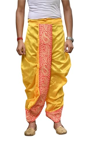 Image of Men's Ready to Wear Pant System MARWADI Embroidered Dhoti for Marriage, Party, Pooja, Festival etc. (GC009)