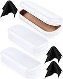 Frienda 3 Pieces Hard Shell Glasses Case Portable Hard Eyeglasses Case Pocket Size Sunglasses Case for Men Women Student (White)