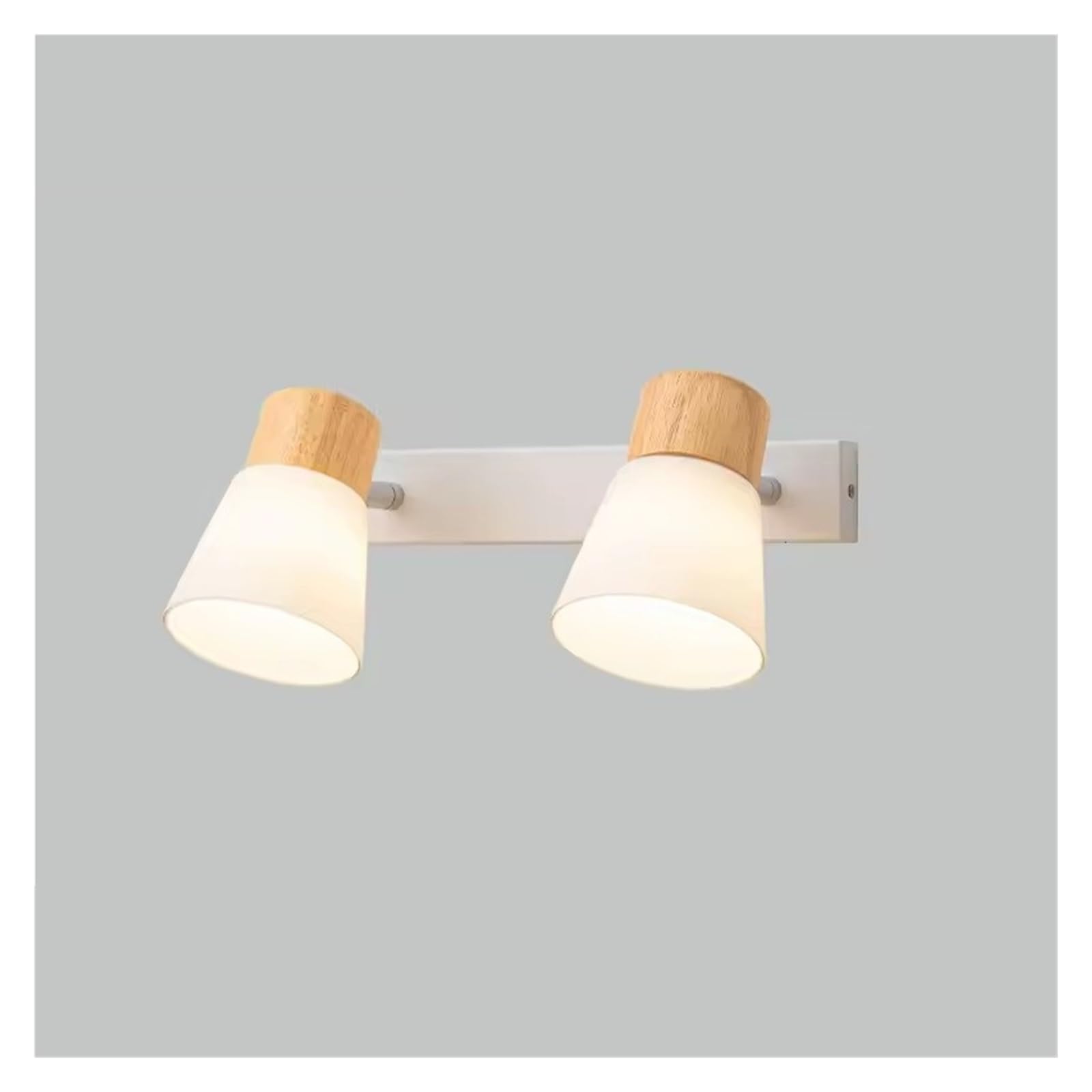 IvyLoutish Nordic Wall Lamp with Glass Lampshade Bedside Bedroom Wood Wall Lights Wooden Corridor Staircase Background Sconce,Modern