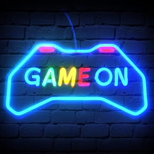 Image of LED Game Sign Game Zone Neon Signs Gaming Room Wall Art Decor Man Cave Lights Signs Gamer Home Bedroom Decoration USB Powered Brightness Adjustable