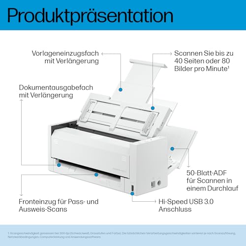 HP ScanJet Pro 4200 s1, Scanner, ADF für bis zu 50 Blatt, USB 3.0, bis zu 4.500 Seiten täglich, automatisierte Workflows – Bild 5