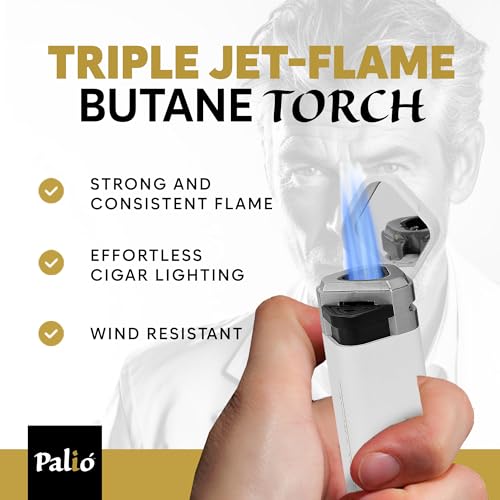 Encendedor Palió Treo Triple Jet Butano Blanco miniatura 2