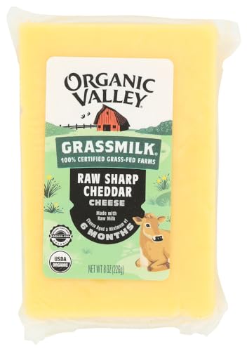 Organic Valley Raw Sharp Grass Milk Cheese, 8 Ounce (Pack of 10)