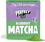 Perfect Ted Matcha Powder | Blueberry Flavor 75g | Matcha Powder Ceremonial Grade | Single-Origin Uji, Japan | Matcha Green Tea Powder (30 Servings) (75g, Blueberry)