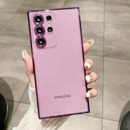 Coque S24 Ultra violette transparente en TPU souple et protection antichoc