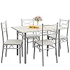 Casaria® Gruppo di Sedute Paul Set 5 Pezzi Tavolo da Pranzo con 4 Sedie Set di Mobili per Sala Cucina Soggiorno Salotto Set da Pranzo Tavoli Sedia