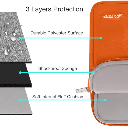 Image of MOSISO Laptop Case 13 inch, 13 inch Laptop Sleeve Compatible with MacBook Air M4 M3 M2 M1 2025-2018 / Pro M2 M1 2025-2016, Polyester Vertical Computer Sleeve Bag with Pocket, Orange