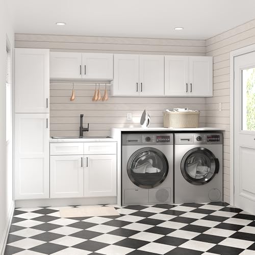 Image of Furinno Shaker Drawer Base Kitchen Cabinet with 4-Drawers, Ready to Assemble, 24 D x 18 W x 34.5 H, White