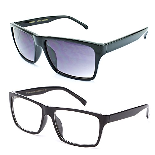 Image of Classic Unisex Squared Fashion Clear Lens Eye Glasses Frame Clear Lens Glasses Men Women