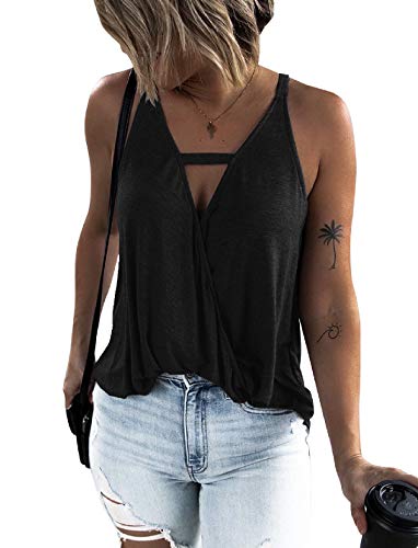 Women's Choker V-Neck Wrap Tank Tops