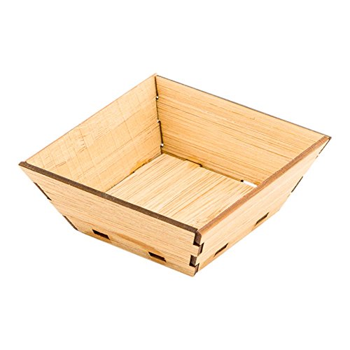 Image of Restaurantware 1.5 Ounce Appetizer Cups 100 Square Mini Dessert Cups - Durable Disposable Bamboo Tasting Bowls Sustainable For Snacks And Samples
