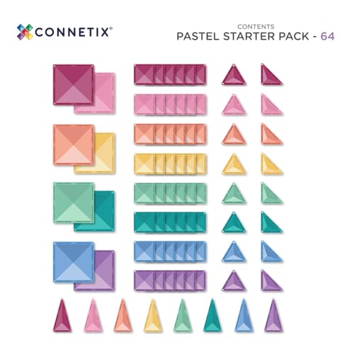 CONNETIX Pastel 64-Piece Magnetic Tiles Starter Set — view 6
