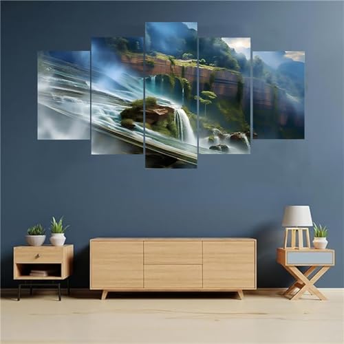 Peinture diamant cascade grand format 225x135 cm E-8513