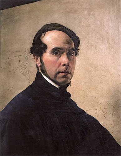 Toile Francesco Hayez autoportrait grand format pour décorer un bureau chic
