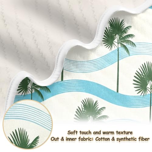 Couverture Minky palmier pour poussette et balades d'été de bébé