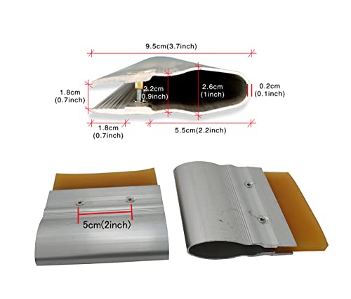 Raclette de sérigraphie en aluminium de 24 cm avec racleur 70 shore A - 5