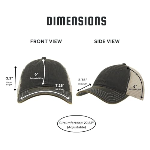 Image of The Vintage Year Distressed Cotton Unstructured Soft Mesh Breathable Adjustable Dirty Wash Dad Hat Trucker Baseball Cap