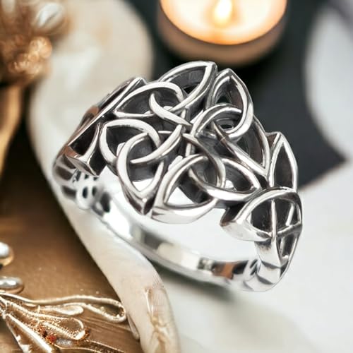 Celtic Knot Ring Sterling Silver 925 - Filigree Braided Irish Wedding Promise Engagement Self Love Rings - Norse Viking Jewelry for Women Size 5 6 7 8 9 10 11 123