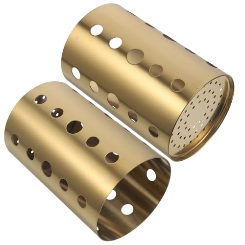 DOITOOL Soporte para Utensilios de Cocina 2 Piezas Organizador de Encimera de Acero Inoxidable 304 Resistente Oxidación Orificios de Drenaje Tamaño Pequeño Color Dorado Adecuado