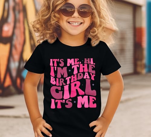 Image of LOTUCY Birthday Girl Outfit for Kids Its Me Hi Im The Birthday Girl Shirt | Birthday Party TopsToddler Kid Girls Tie Dye T-Shirt B-Day Gifts