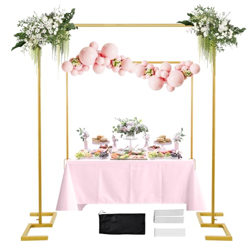 Wellsign 8.2FT Square Arch Backdrop Stand Metal Wedding Balloon Arch Stand