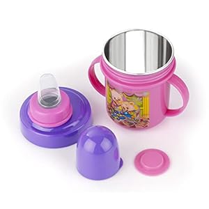 Hippo Baby Sipper/ Milk Bottle for Infant/Toddler 250 ml, Anti-Spill Sippy Cup with Soft Silicone Nipple BPA Free, with Steel Inner (Multicolor)