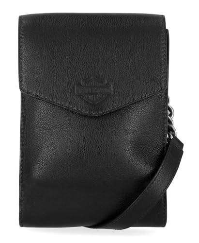 Harley-Davidson Women's Bar & Shield Chain Leather Crossbody Hip Bag - Black