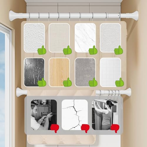 Barre de rideau de douche robuste sans perçage, rail extensible vert 360-450cm